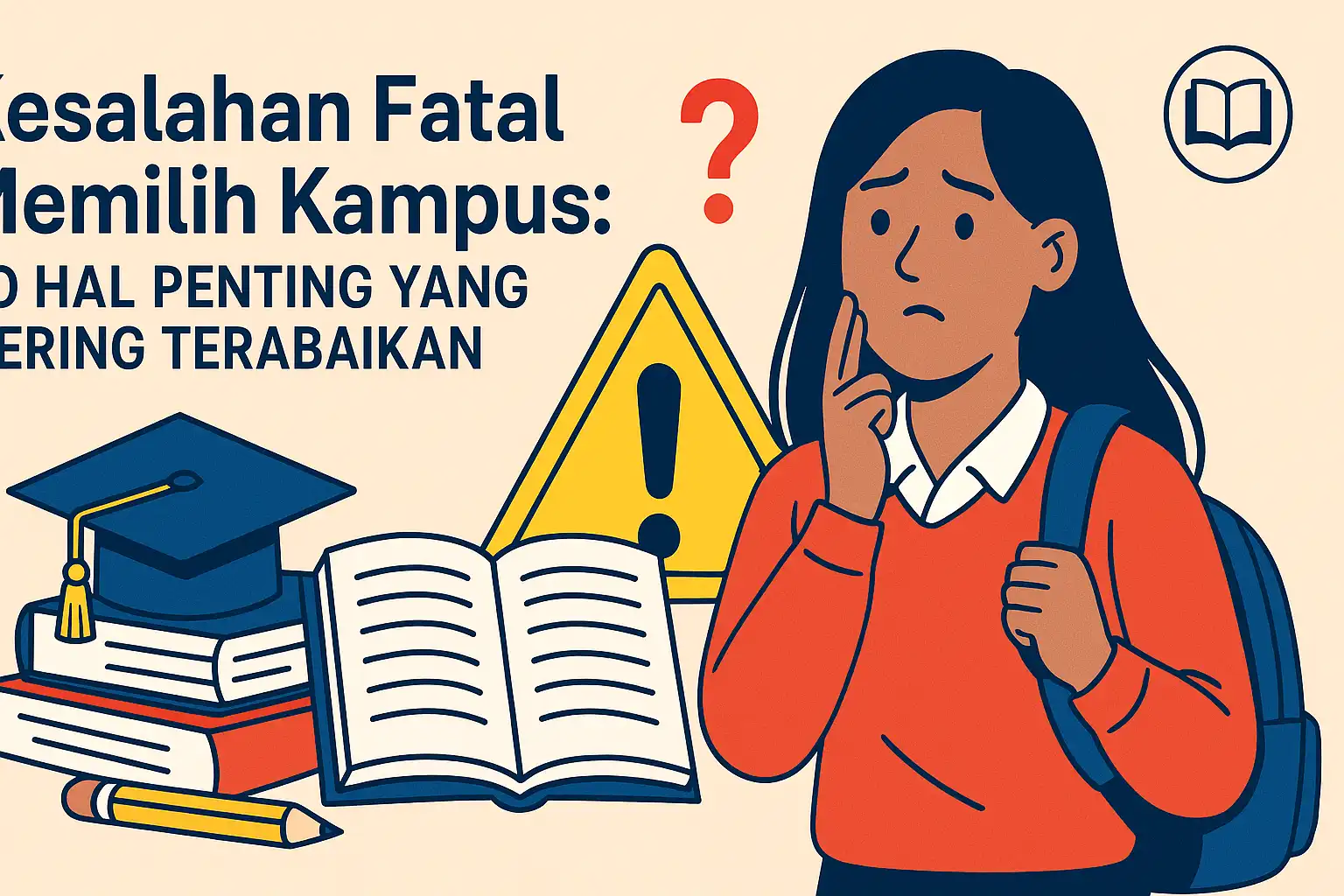 Ilustrasi pelajar memilih kampus