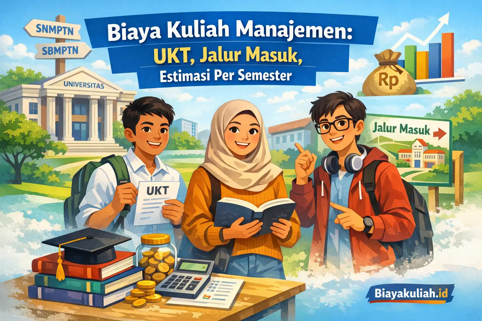 Biaya kuliah manajemen 2026: estimasi UKT, jalur masuk, dan total sampai lulus