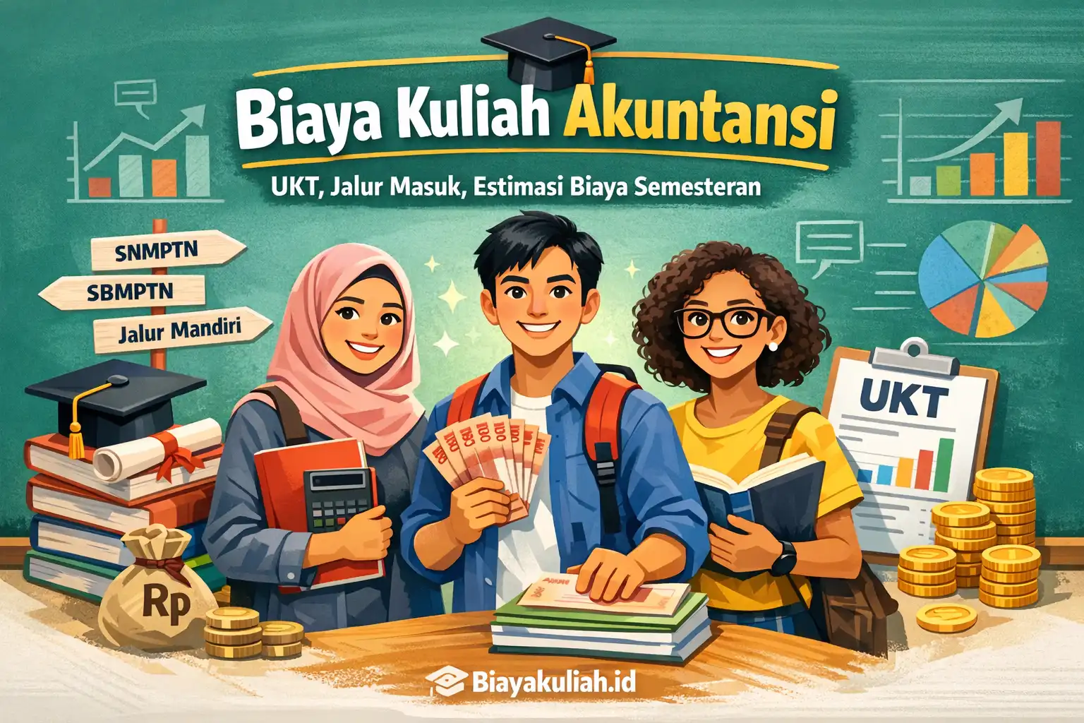 Ilustrasi perhitungan biaya kuliah akuntansi: UKT, jalur masuk, dan estimasi biaya semesteran