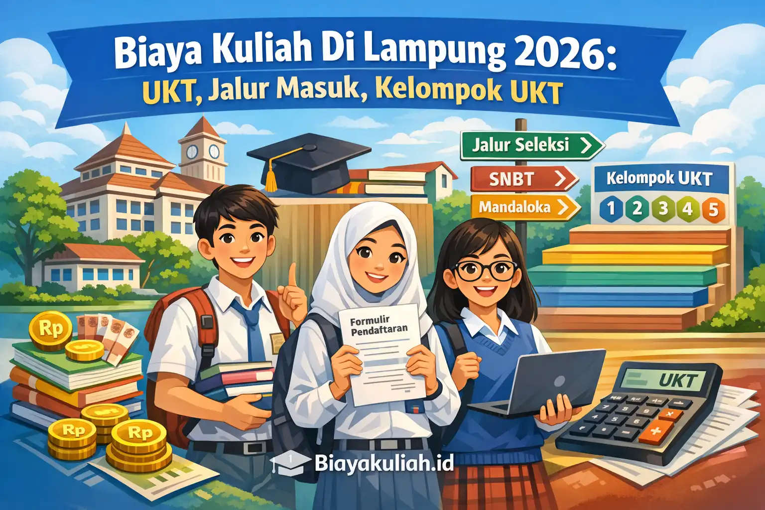 Biaya kuliah di Lampung 2026: perkiraan UKT, jalur masuk, dan kelompok UKT