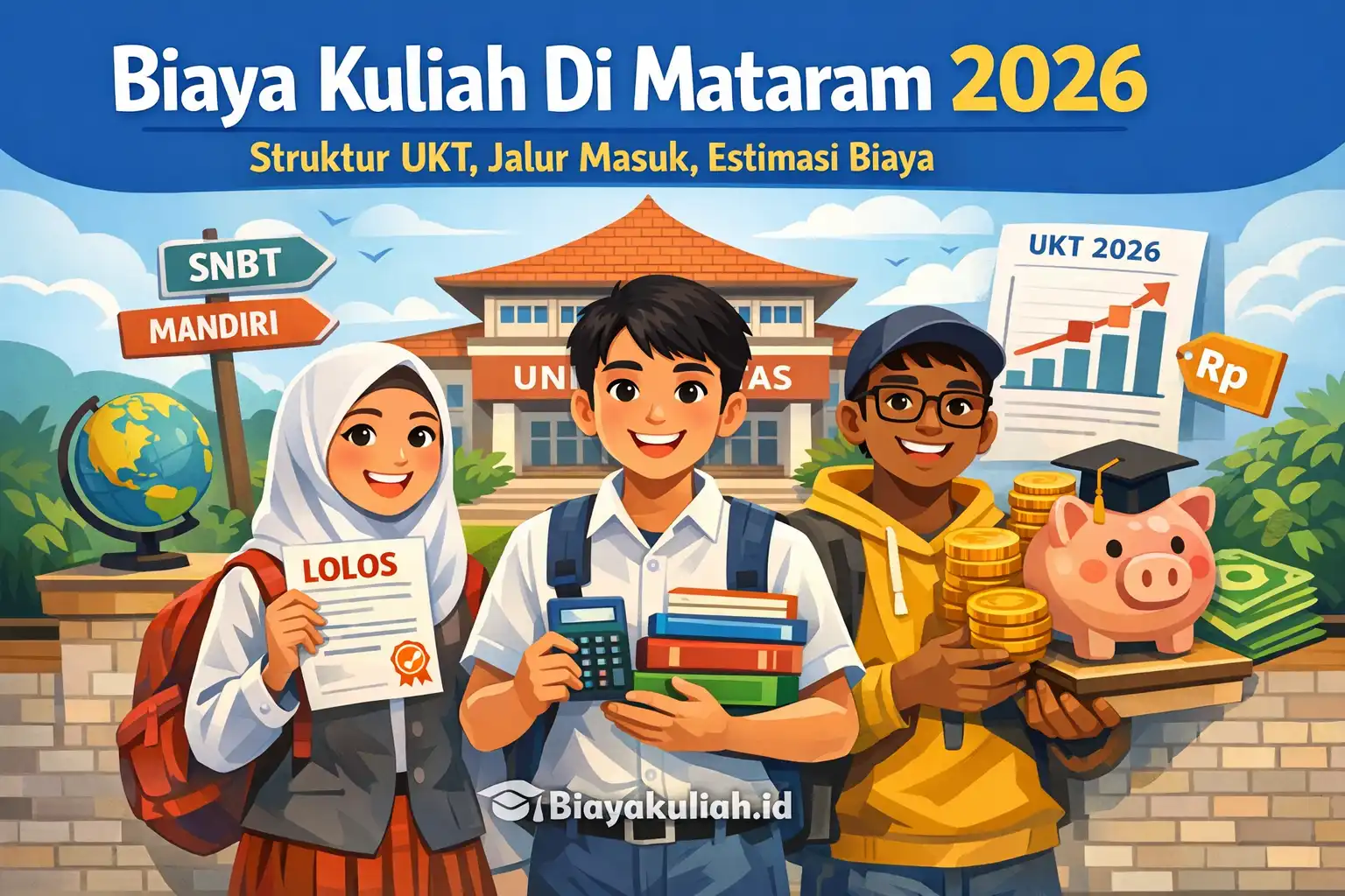 Ilustrasi perhitungan biaya kuliah di Mataram 2026