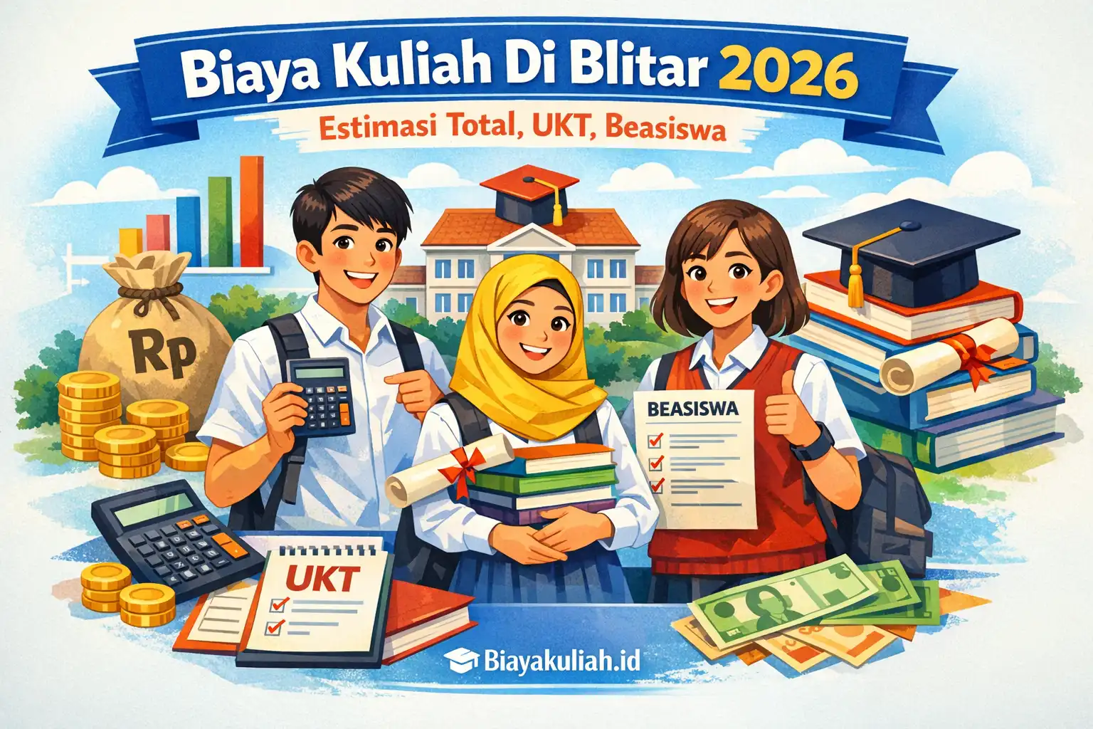 Biaya kuliah di Blitar 2026: estimasi UKT, total biaya sampai lulus, dan beasiswa