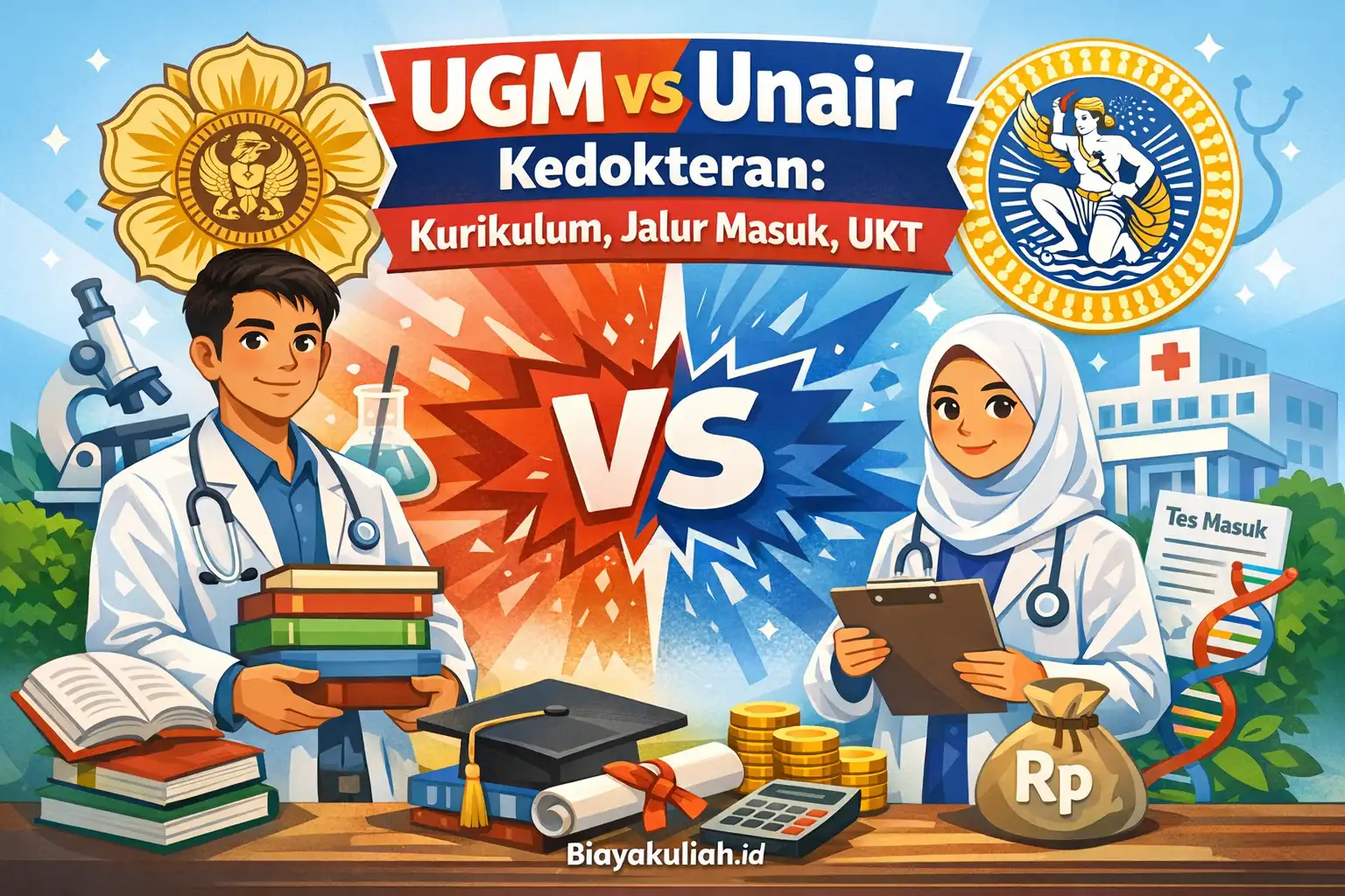 Perbandingan ugm vs unair kedokteran dari sisi kurikulum, jalur masuk, dan UKT