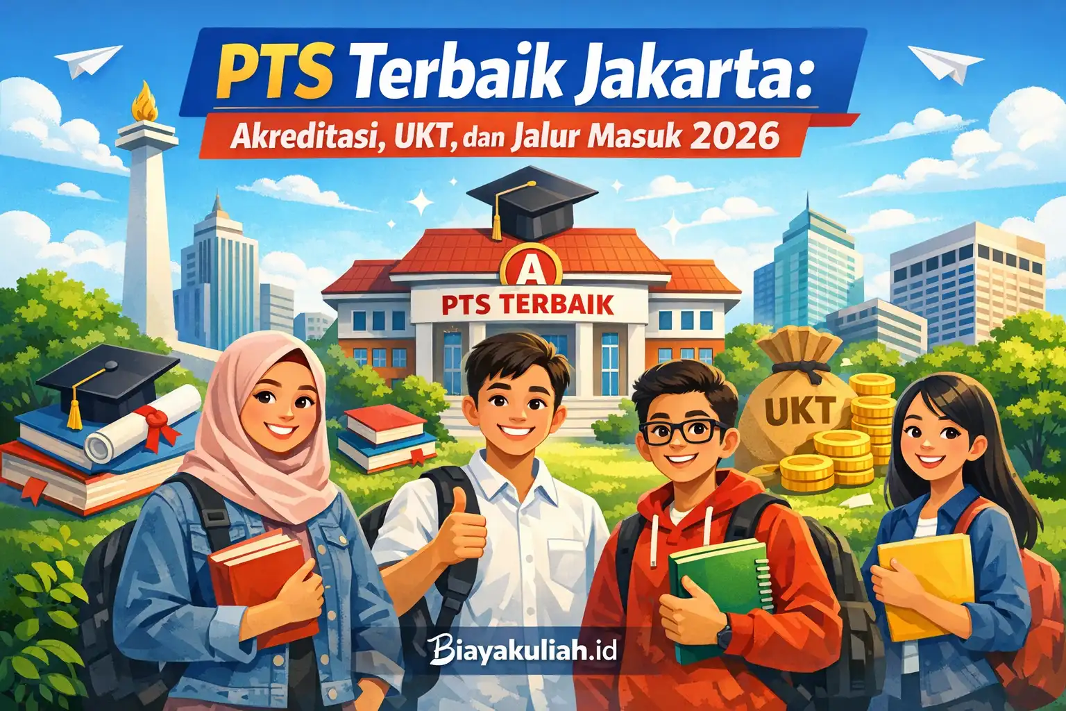 Ilustrasi kampus dan pilihan PTS terbaik Jakarta 2026