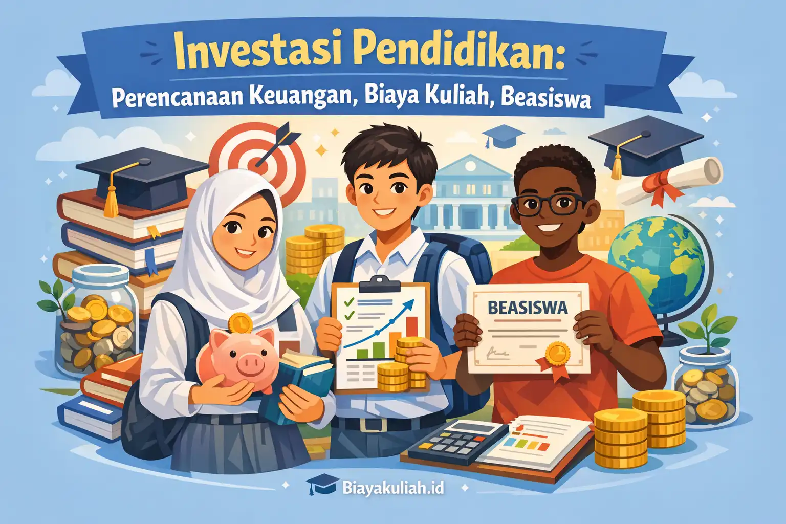 Ilustrasi investasi pendidikan dan perencanaan biaya kuliah