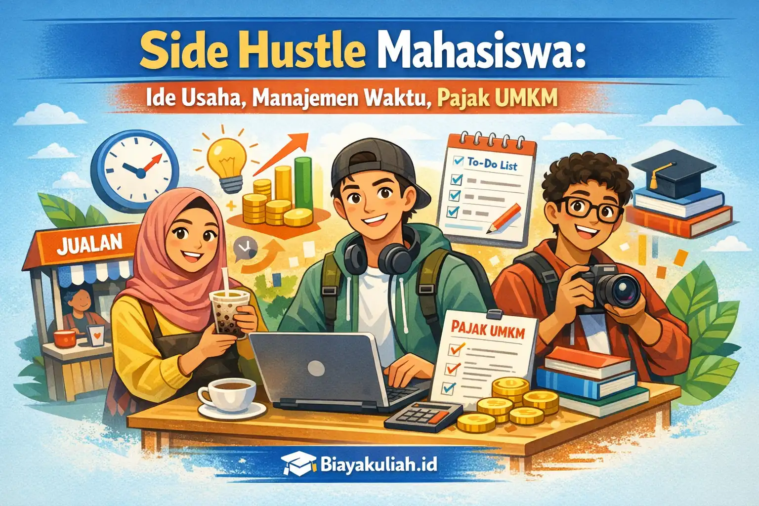 Side hustle mahasiswa: ide usaha, manajemen waktu, dan pajak UMKM