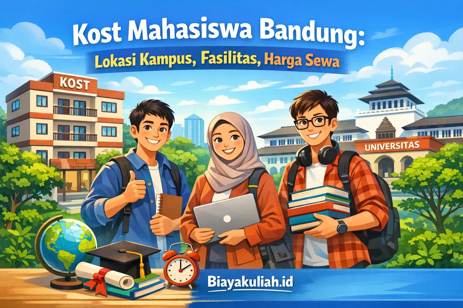 Kost mahasiswa Bandung dekat kampus, fasilitas, dan harga sewa