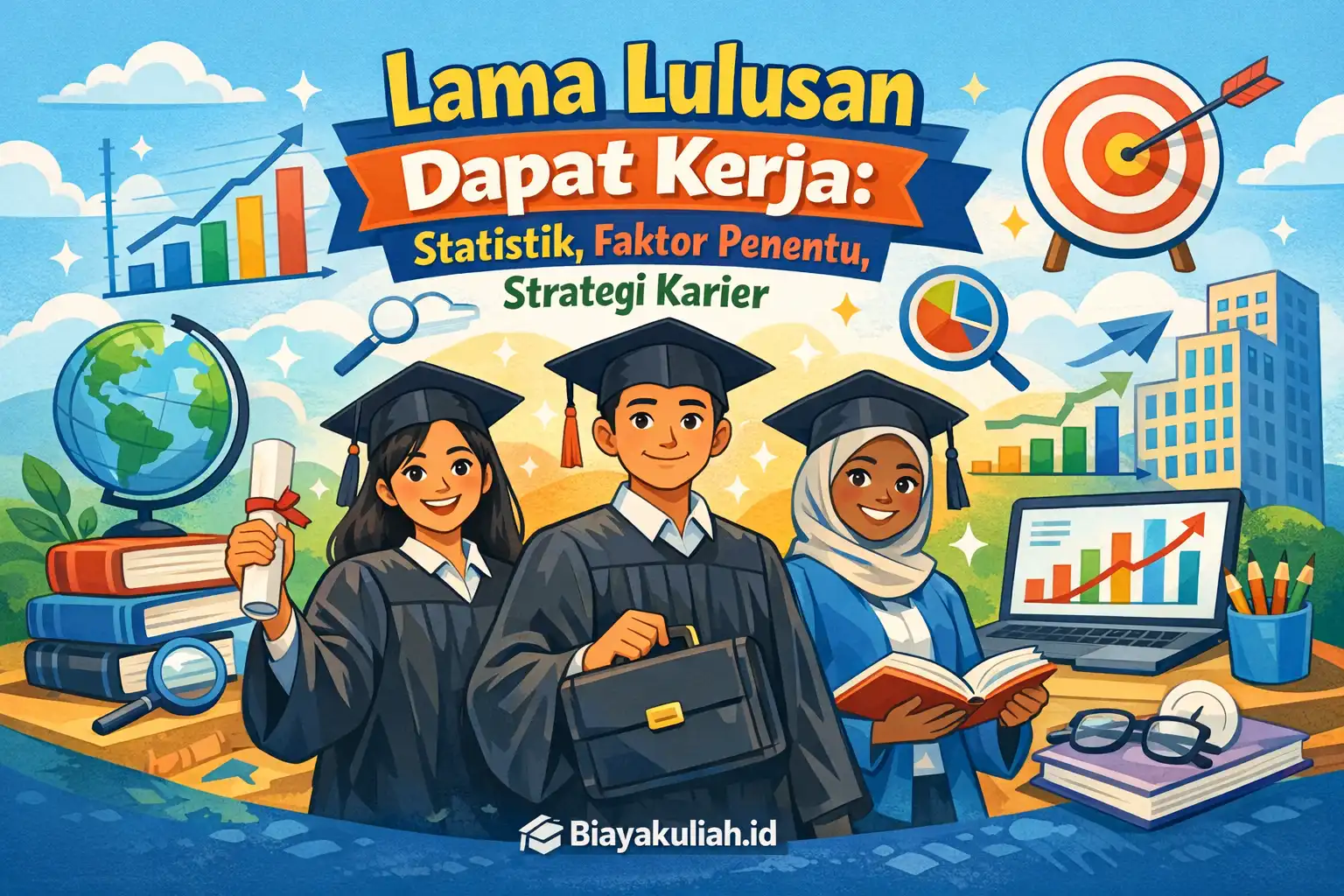 Ilustrasi fresh graduate mencari kerja