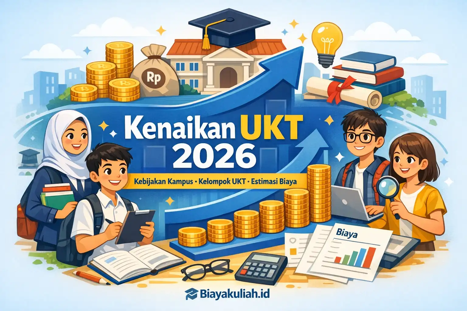 Ilustrasi kenaikan UKT 2026 di kampus