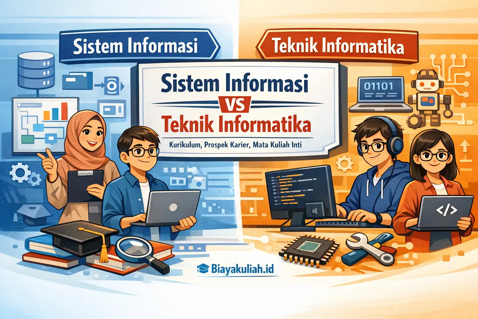 Perbandingan sistem informasi vs teknik informatika untuk siswa SMA memilih jurusan IT