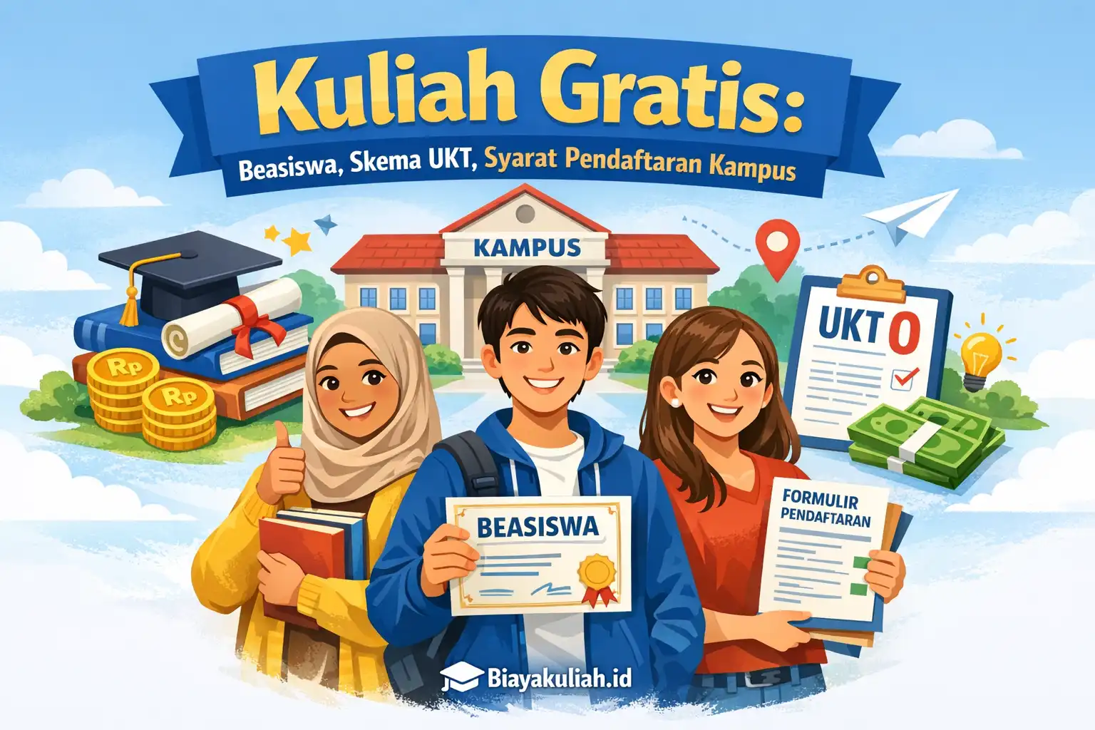Ilustrasi kuliah gratis dan beasiswa di Indonesia