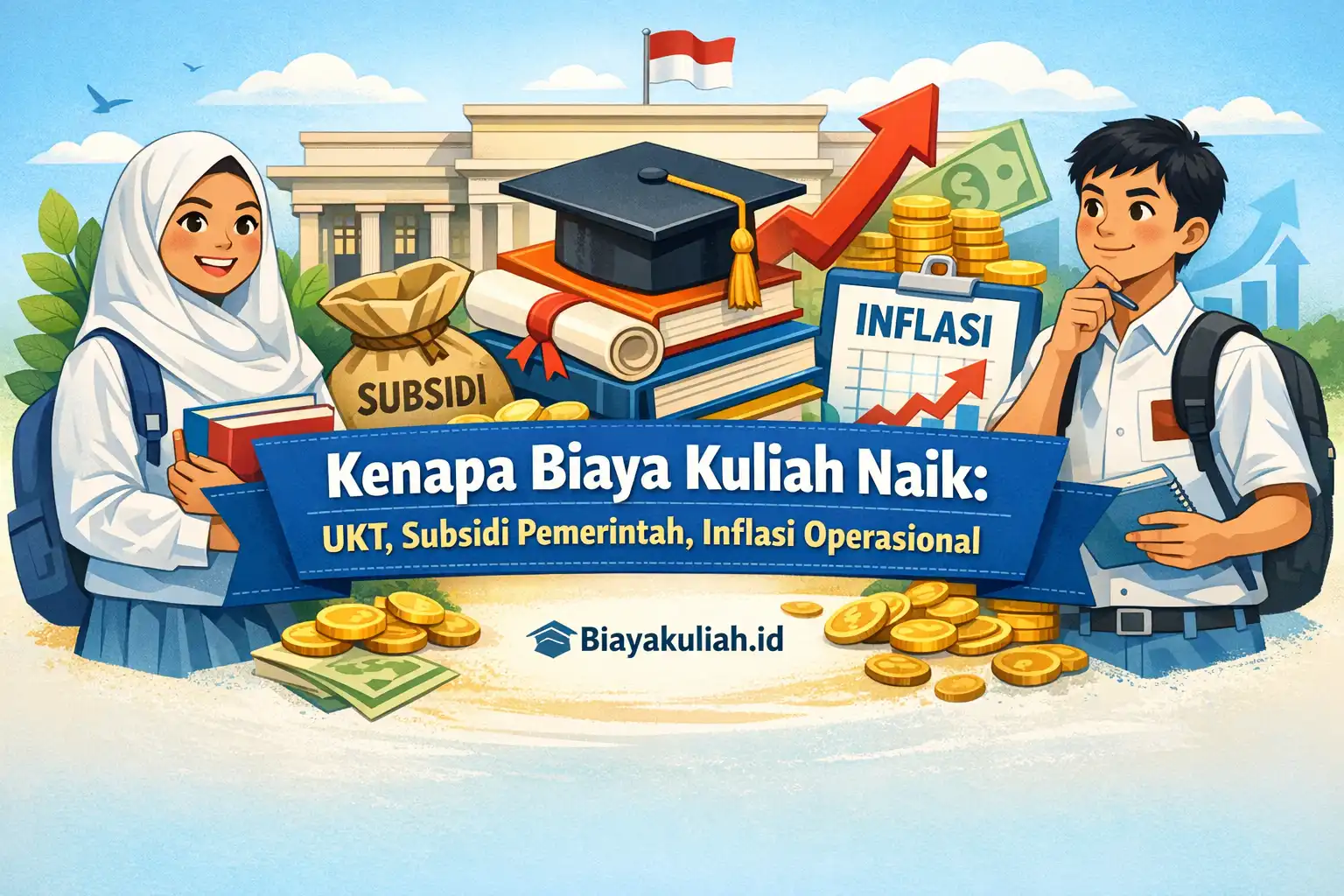 Ilustrasi biaya kuliah dan UKT naik