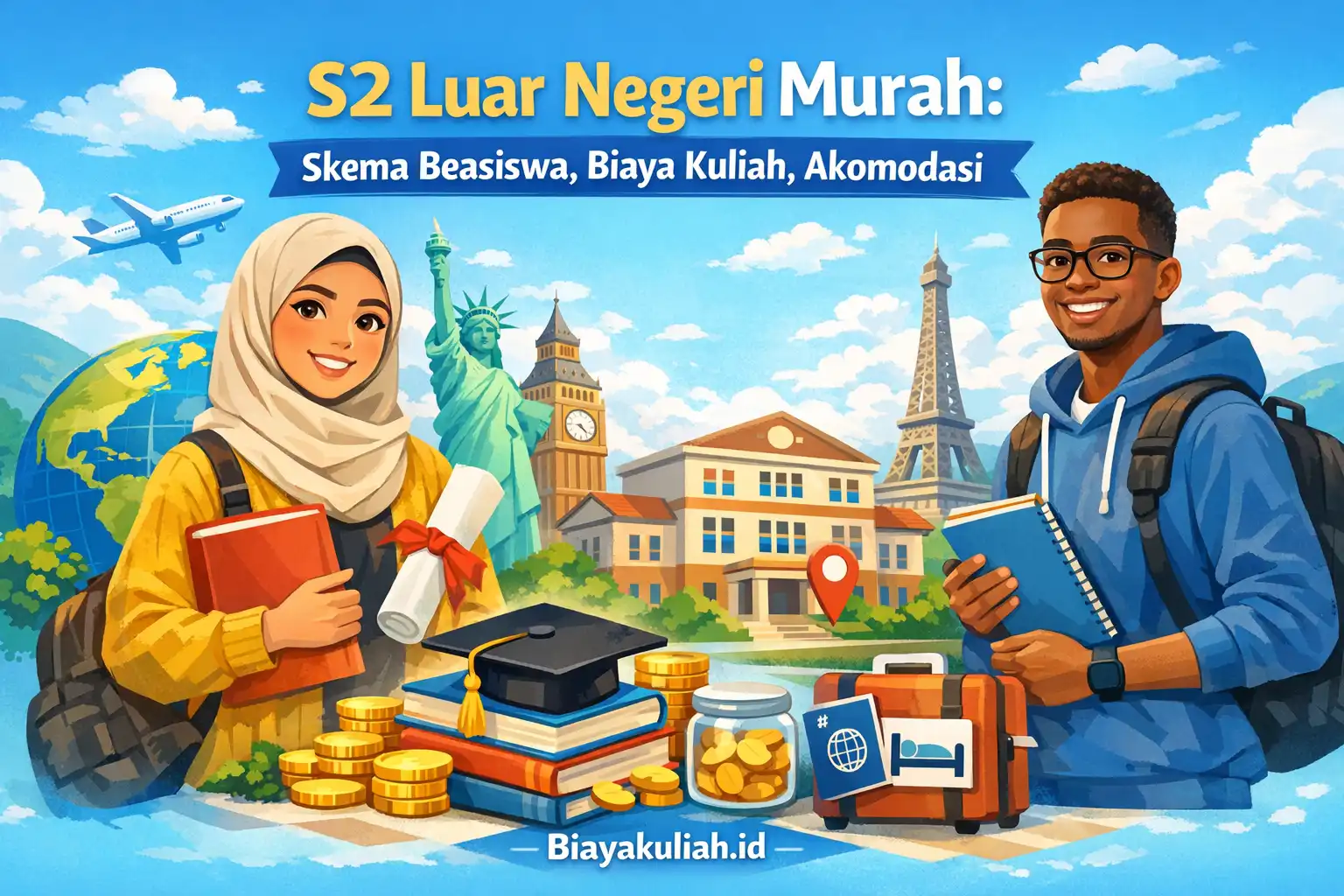 Ilustrasi biaya S2 luar negeri murah dan beasiswa