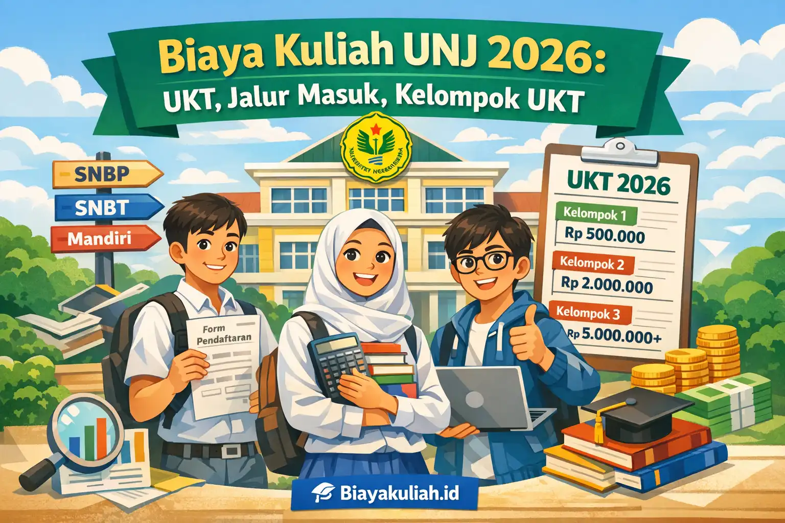 Biaya kuliah UNJ 2026: UKT, jalur masuk, dan kelompok UKT