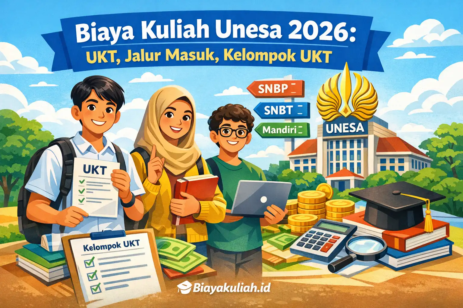 Biaya kuliah Unesa 2026 UKT jalur masuk dan kelompok UKT