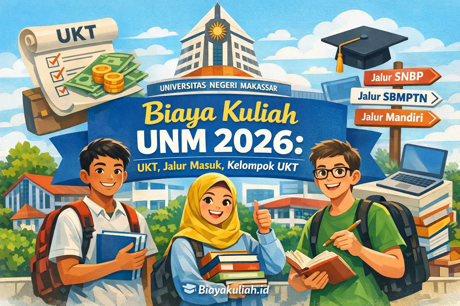 Biaya kuliah UNM 2026 UKT jalur masuk dan kelompok UKT