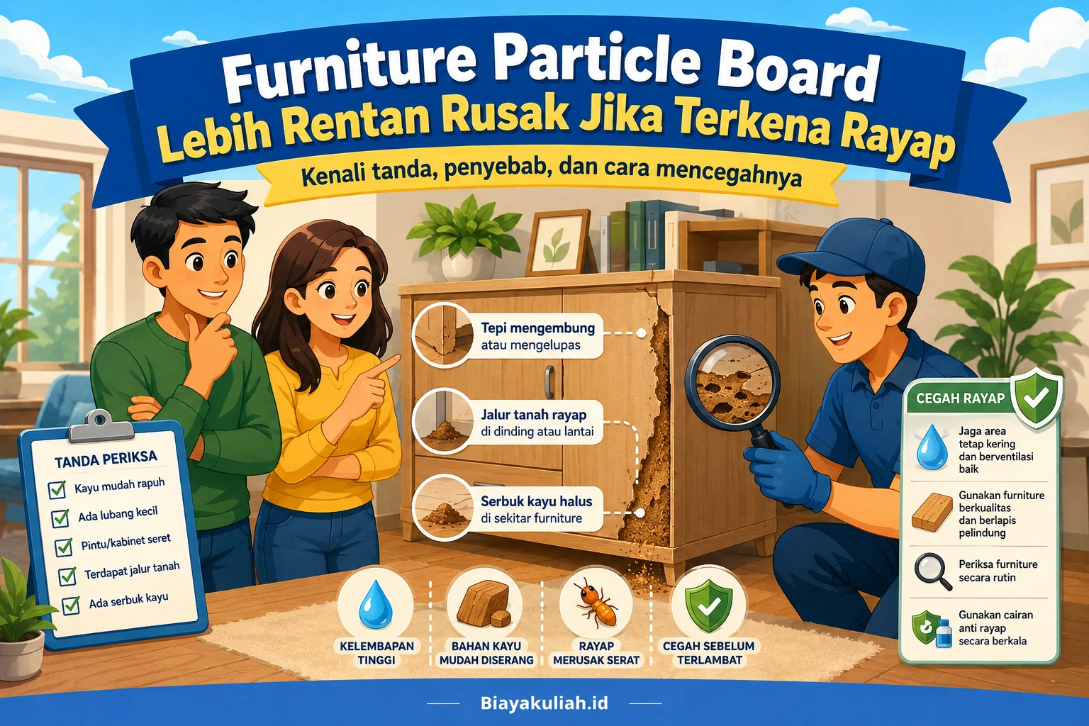 Furniture dari Particle Board Bisa Lebih Rentan Rusak Jika Terkena Rayap